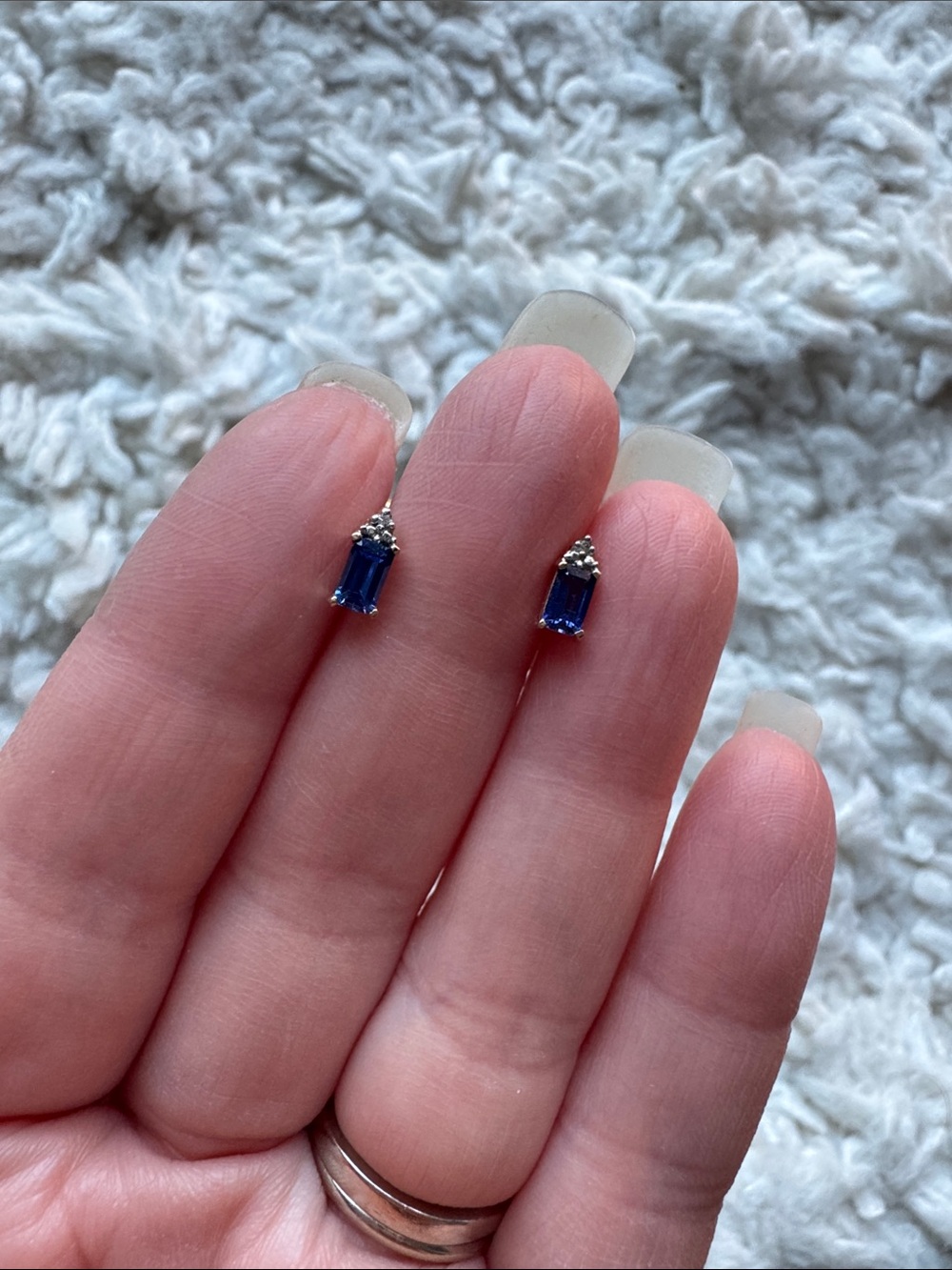 10K Sapphire and Diamond Studs